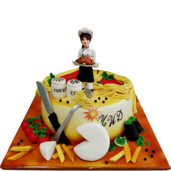 👩‍🍳🍝 Cake "Chef Pasta" F-1053
