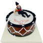 🥁🎂 Anniversary cake "Drum with folk costume" - F-1517