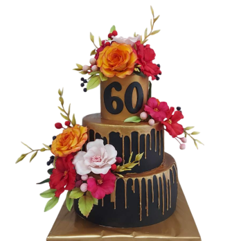 🎂 Anniversary cake "Golden Elegance 60" F-1850