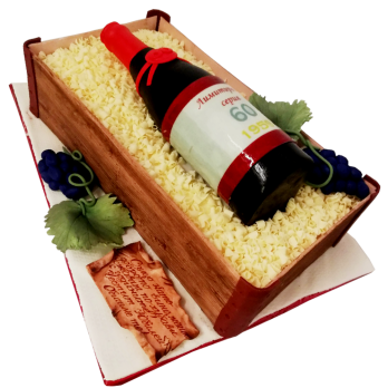 🍷 Themed cake "Wine Casket - Anniversary 60" F-850