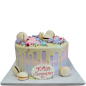 🎂🍬 Modern cake with macaroons "Pastel Magic" - F-982