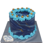 🎂 Modern Cake "Blue Marble" - F-2015