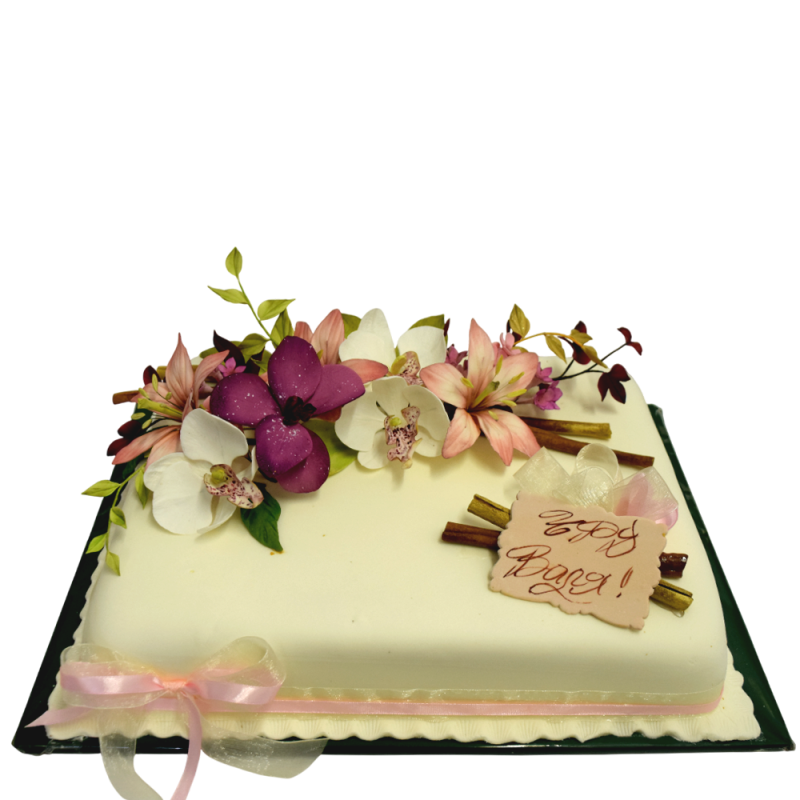 🌸 Rectangular cake "Floral tenderness" - F-264