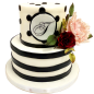 🎂🤍 Two-tier cake "Black and White Elegance" - F-550 🎂🤍 Two-tier cake "Black and White Elegance" - F-550