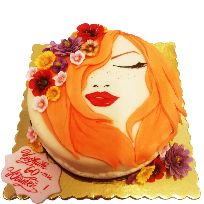 💄🌸 Art cake "Feminine tenderness with flowers" - F-524