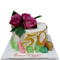 ๐น๐ Anniversary cake with natural roses "50 golden years" - F-1793 ๐น๐ Anniversary cake with natural roses "50 golden years" - F-1793