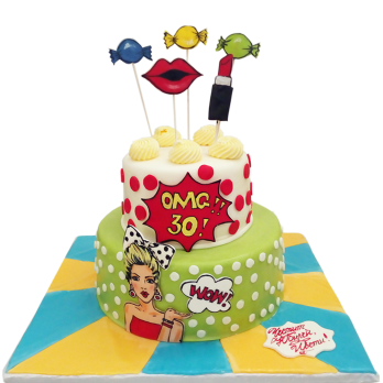 💄🎉 Cake "Pop Art OMG 30!" - F-710