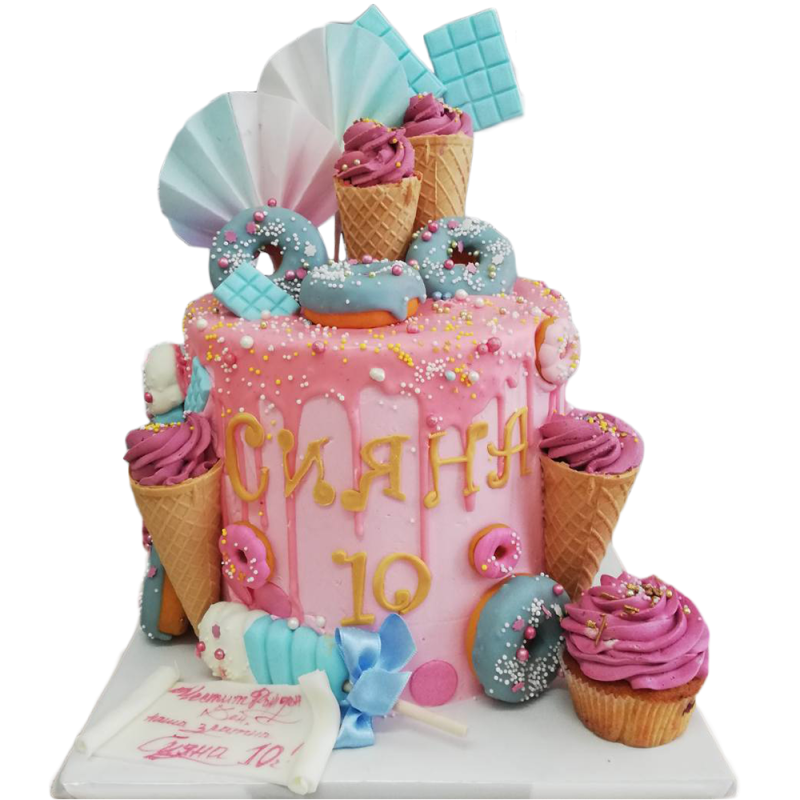 🍭🍦 Children's cake "Sweet World" - F-1198 🍭🍦 Children's cake "Sweet World" - F-1198