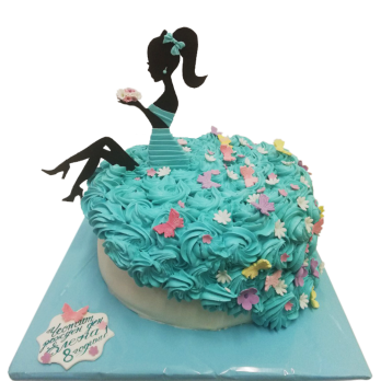 🎂💎 Ladies' Cake "Turquoise Elegance" - F-523
