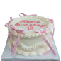 🎀🎂 Birthday cake "Happy Birthday with pink ribbons" - F-1829