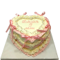 🎂💗 Birthday cake heart with pearls and ribbons – F-1821