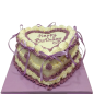 🎂💜 Birthday cake heart with purple ribbons – F-1825