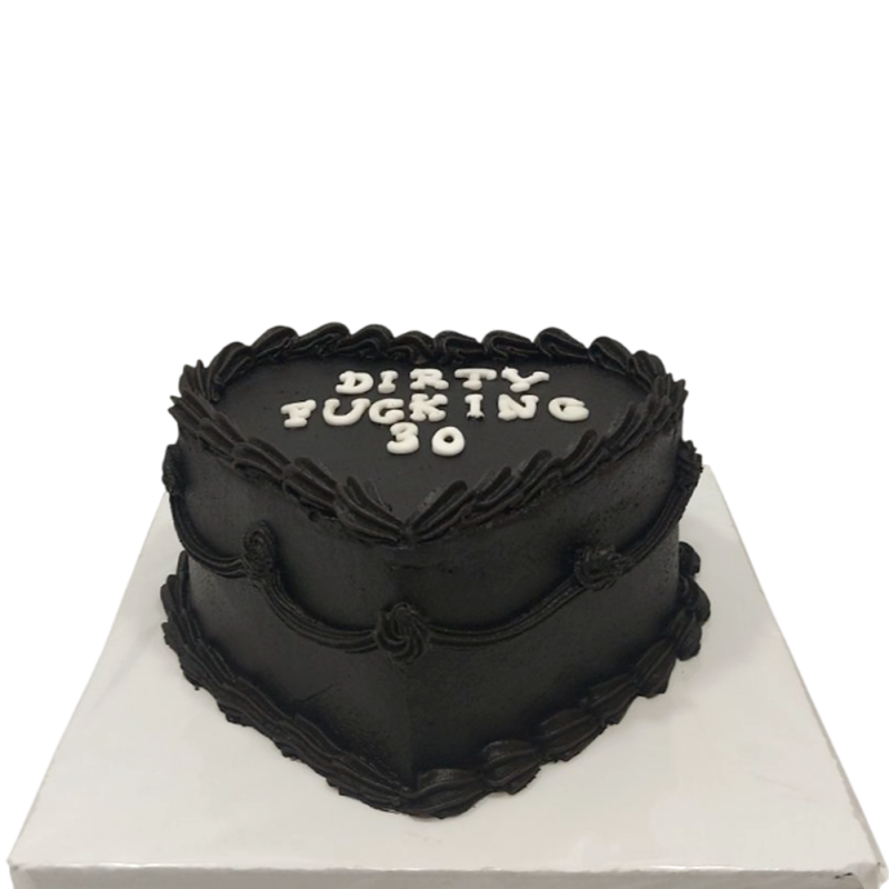 ππ€ Birthday cake heart in black with inscription β F-1828 ππ€ Birthday cake heart in black with inscription β F-1828