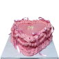 ππ Romantic pink heart cake with ribbons β F-1842 ππ Romantic pink heart cake with ribbons β F-1842