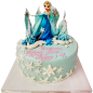 Cake "Elsa - Frozen" with decorative snowflakes F-887