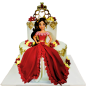 Children's cake Elena of Avalor - two-tier princess cake in red and gold R-708