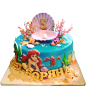 Children's cake Ariel - the little mermaid, decoration with seashell and pearls F-829 Children's cake Ariel - the little mermaid, decoration with seashell and pearls F-829