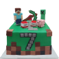 Minecraft Cake with Steve and Creeper – Square Children's Cake F-1514 Minecraft Cake with Steve and Creeper – Square Children's Cake F-1514