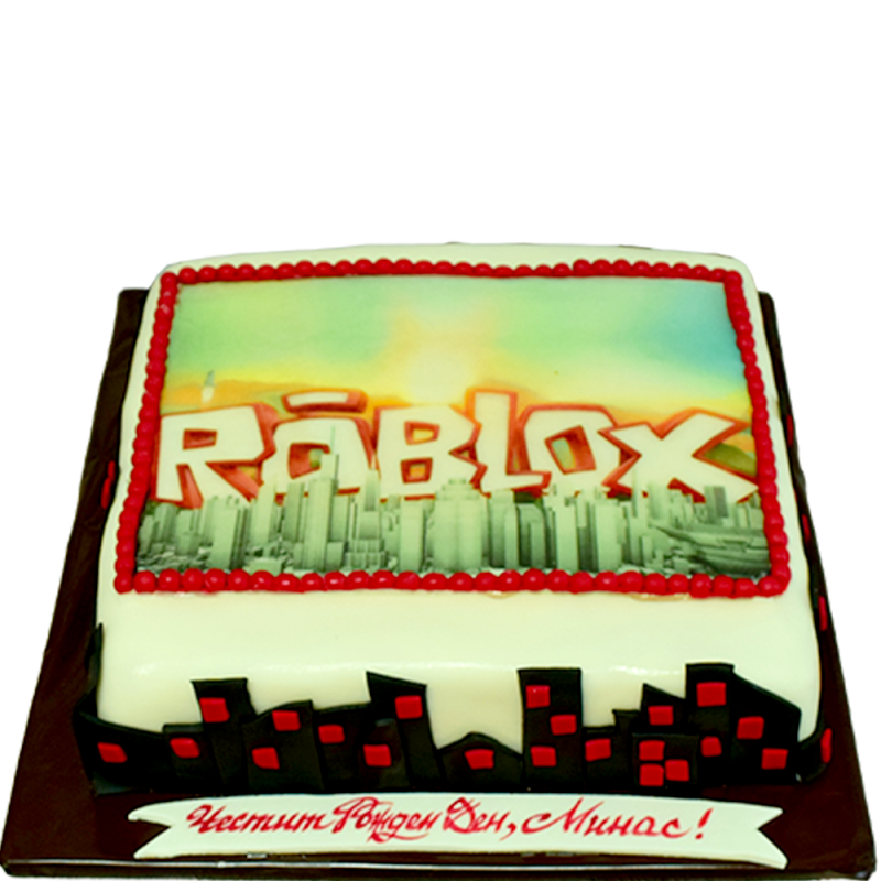 Roblox City Style Cake – Rectangular Birthday Cake F-1270