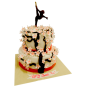 Two-tiered cake with a ballerina and a blooming tree F-344