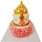 Two-tiered cake with a ballerina and a golden crown F-654 Two-tiered cake with a ballerina and a golden crown F-654