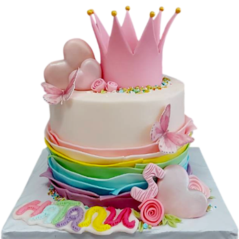 👑🌈 Princess Rainbow Cake | Model F-1767