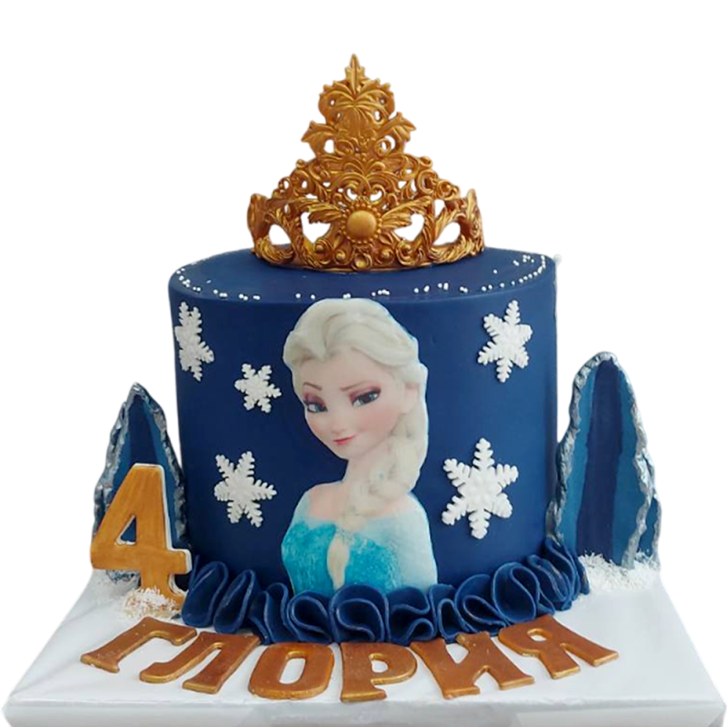 ❄️👑 Cake "Elsa - Frozen" with a golden crown | Model F-1681