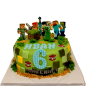 🎮🧱 Minecraft Children's Cake with Name and Number Ф-2204 🎮🧱 Minecraft Children's Cake with Name and Number Ф-2204