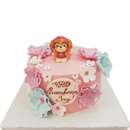 Cake "Sky - Paw Patrol with Flowers" F-629
