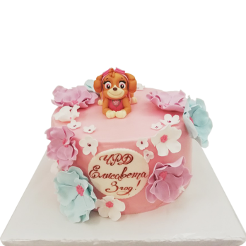 Cake "Sky - Paw Patrol with Flowers" F-629