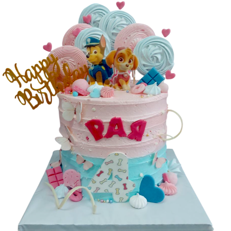 🎂🐾💗 Торта „Пес Патрул“ – Скай и Чейс в пастелни цветове | Модел Ф-1690 🎂🐾💗 Торта „Пес Патрул“ – Скай и Чейс в пастелни цветове | Модел Ф-1690