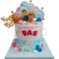 🎂🐾💗 Cake "Paw Patrol" - Skye and Chase in pastel colors | Model F-1690