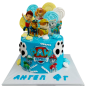 🎂🐾🚓 Торта „Пес Патрул“ – Чейс, Ръбъл, Скай и приятели | Модел Ф-1847