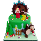 🌲 Children's cake "Masha and the Bear" - a forest fairy tale with figurines F-1669