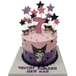 πππ€ Cake "Kuromi" - pink-purple ombre design with stars F-2062 πππ€ Cake "Kuromi" - pink-purple ombre design with stars F-2062