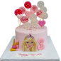 🎀💄 Детска торта Barbie с декорации на клечка – Ф1674