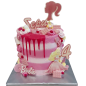 🎀💖 Barbie Children's Cake with Drip Effect – F1361