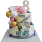 🎈🚲 Детска торта с балони и велосипед – Ф1158