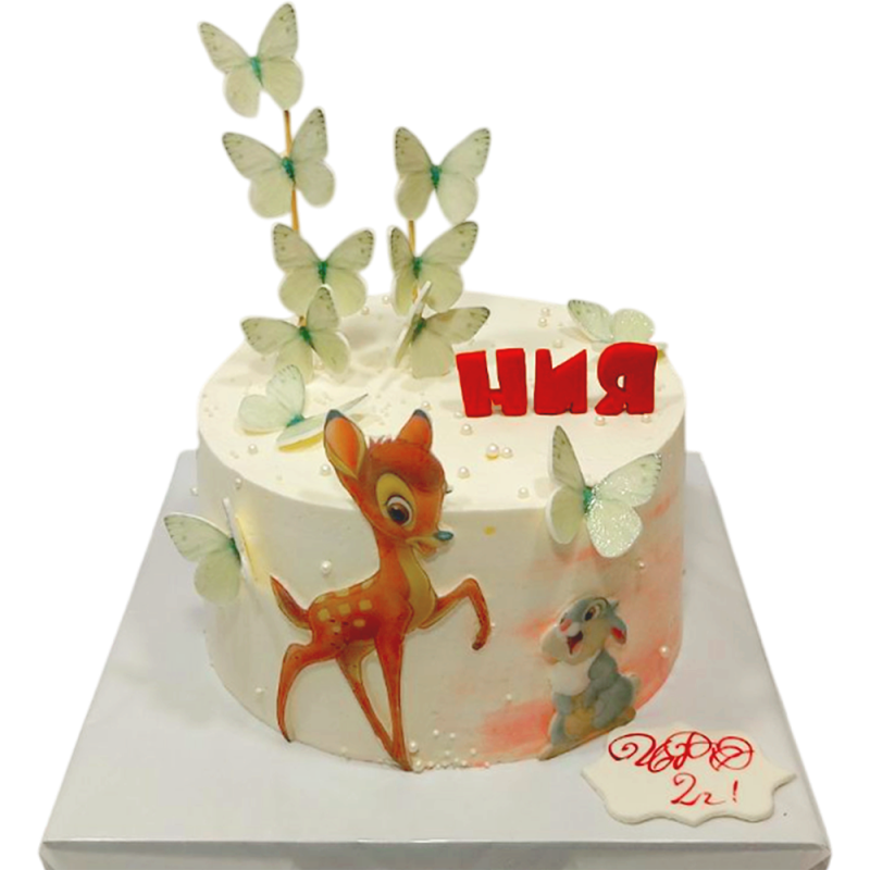🎂🦌🦋 Торта „Бамби“ с пеперуди – Модел Ф-2023 🎂🦌🦋 Торта „Бамби“ с пеперуди – Модел Ф-2023