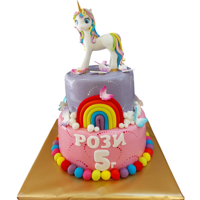 Cake "Unicorn and Rainbow" F-1488