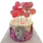 Cake "Unicorn with pink lollipops" F-1479