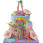 Cake "Unicorn, Flowers and Rainbow" F-1477 Cake "Unicorn, Flowers and Rainbow" F-1477