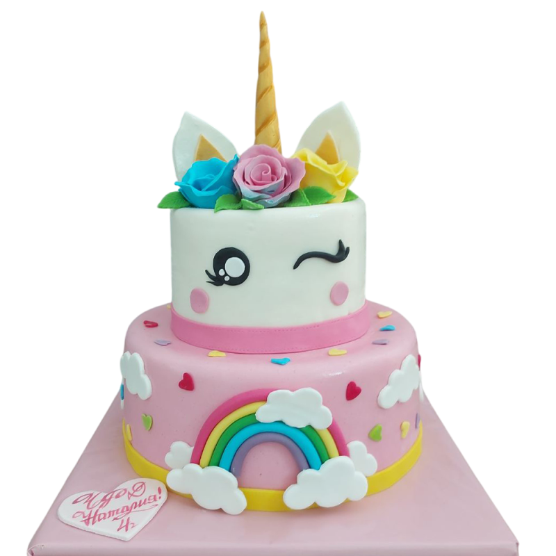 Cake "Winning Unicorn and Rainbow" F-1373
