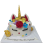 Cake "Unicorn with Stars and Flowers" F-1365