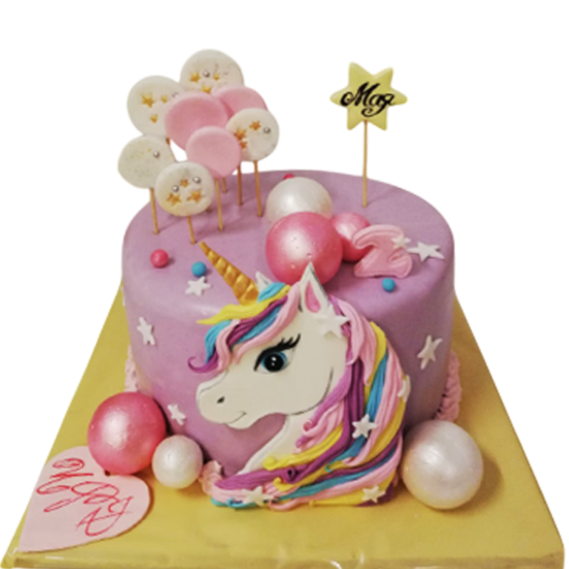 Cake "Unicorn with balloons and pearl balls" F-916 Cake "Unicorn with balloons and pearl balls" F-916