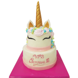 Cake "Unicorn with a Pink Mane" - two-tier F-587