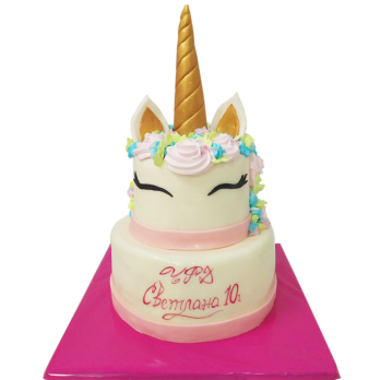 Cake "Unicorn with a Pink Mane" - two-tier F-587