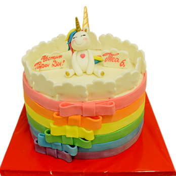 Cake "Unicorn on a Rainbow" F-406
