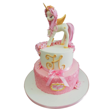 Cake "Unicorn in Pink and Gold" F-1214