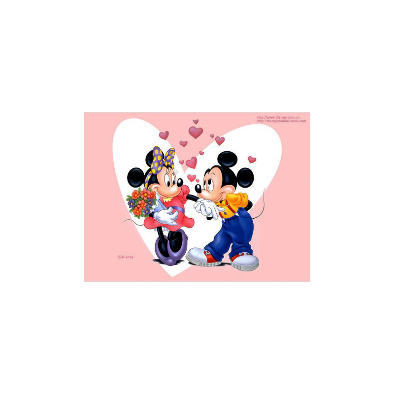 Mickey and Minnie Mouse Cake – Romantic Children's Cake with Print No. 017-071